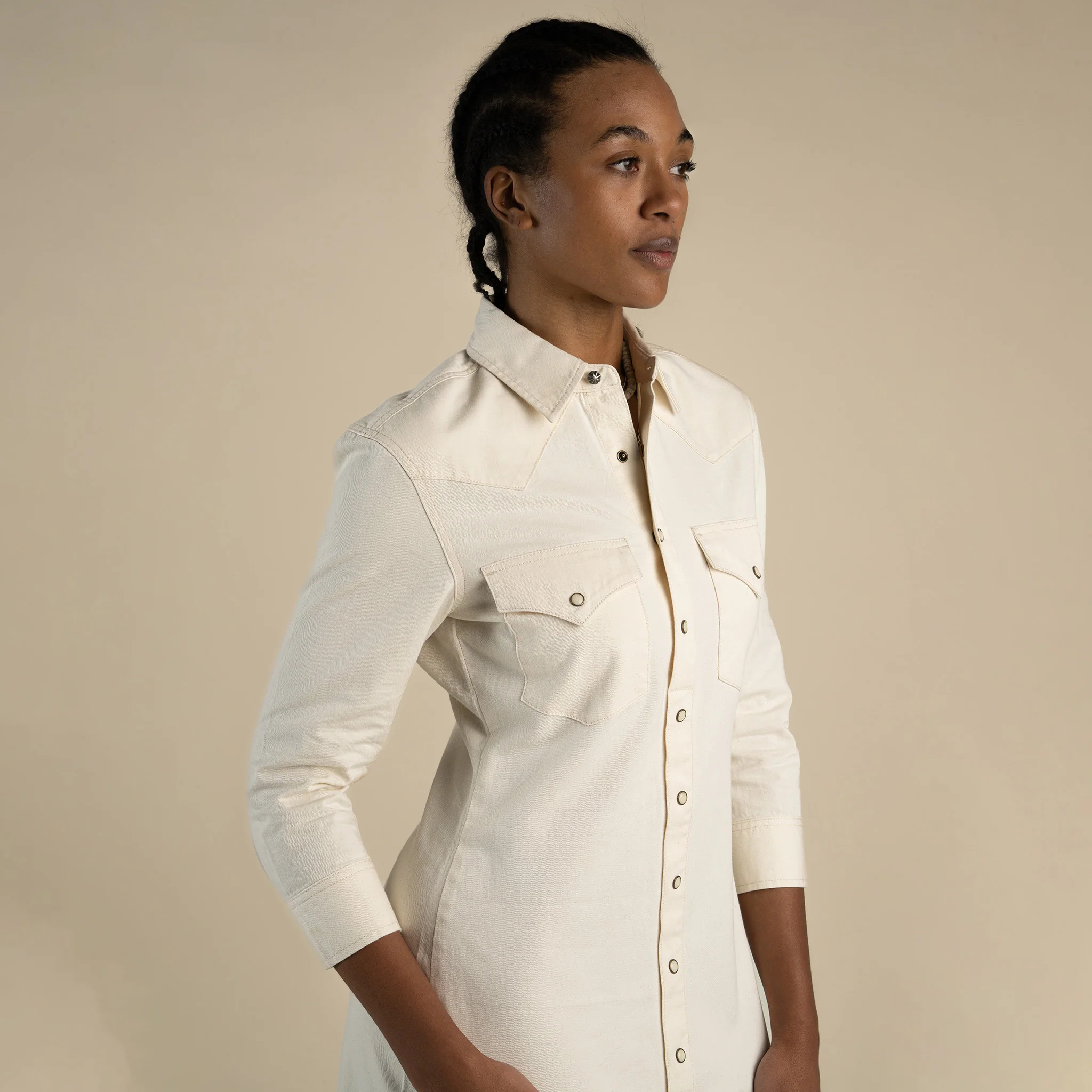 The Annie Pearl Snap Shirtdress - Image 3