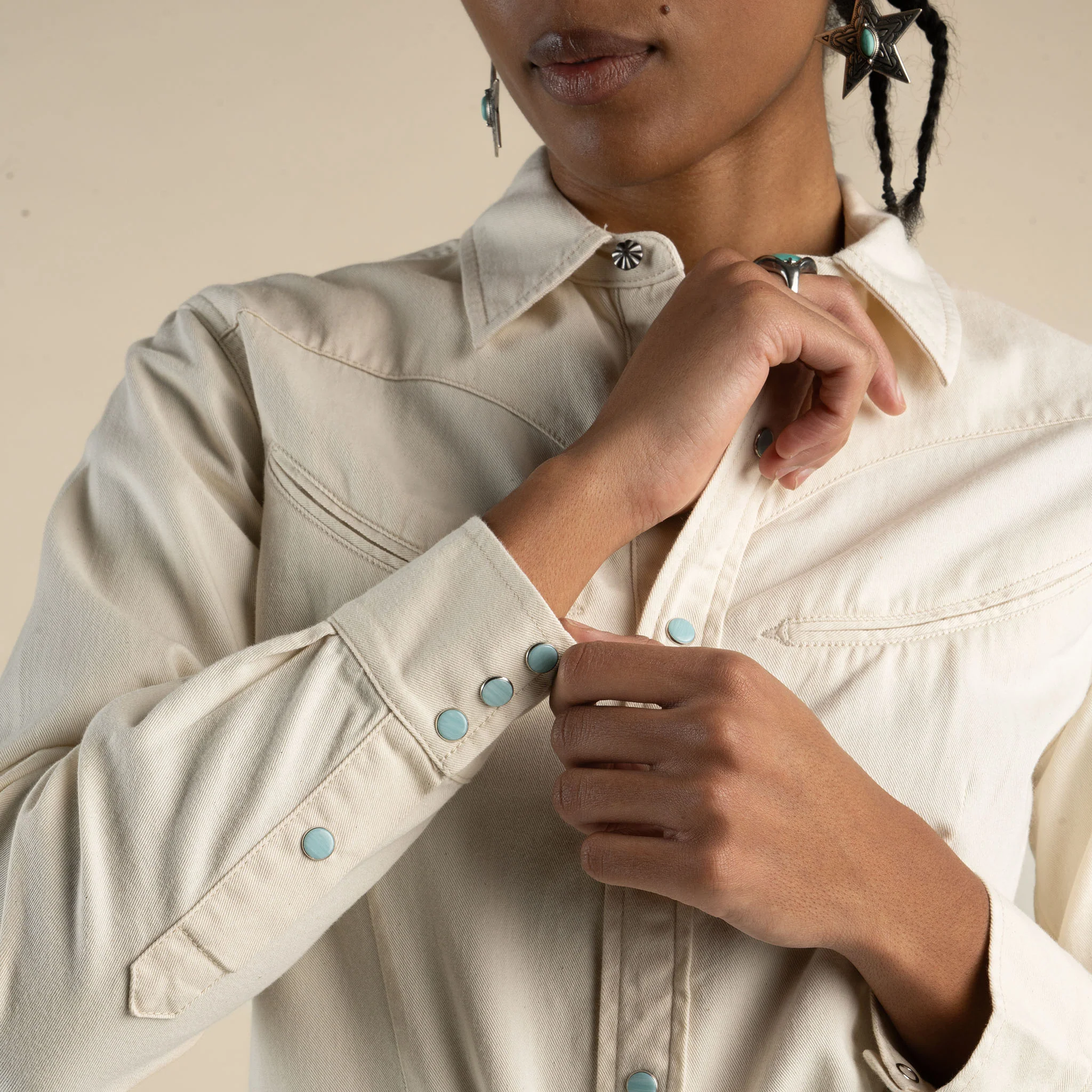 Women's Hondo Pearl Snap Denim Shirt - Image 3