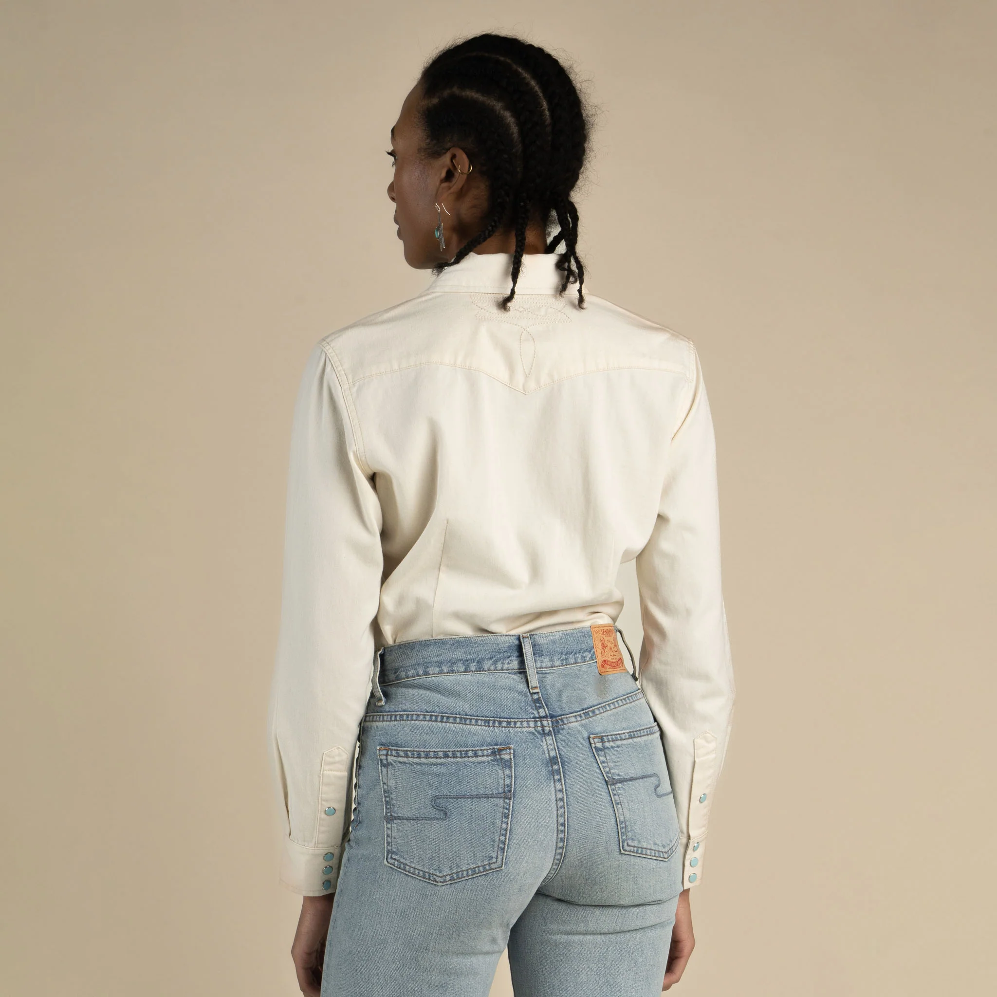 Women's Hondo Pearl Snap Denim Shirt - Image 5